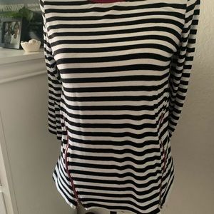 Womens black and white stripes shirt